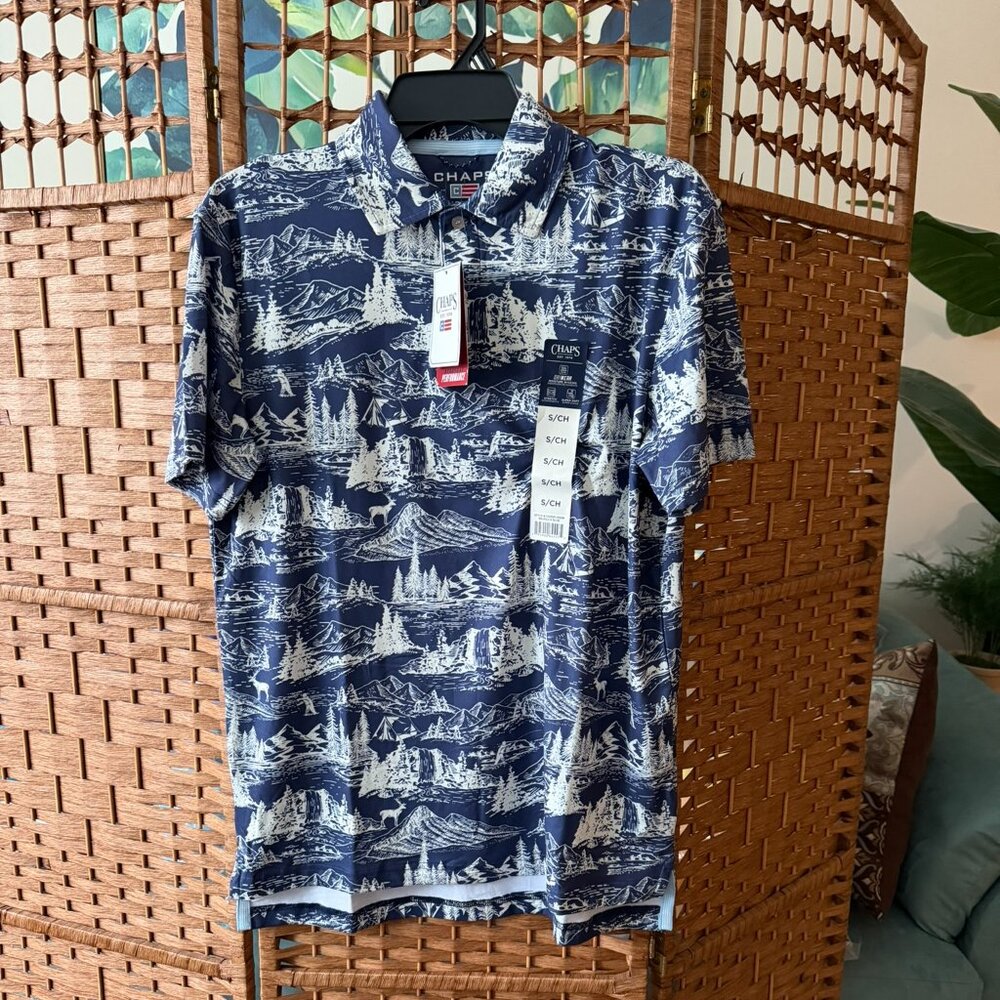 Chaps Mens Short Sleeve Performance Polo Shirt - Size Small - NWT